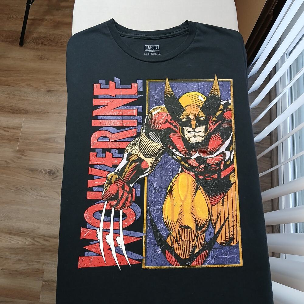 Marvel Wolverine T-shirt Unisex Large (42 /44) black graphic print X-men comic - Picture 9 of 9